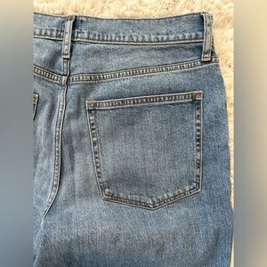 J Crew Wide Leg Button Fly Denim Jeans with destruction Size 30